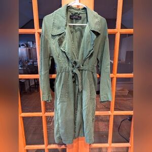Zara Lightweight Green Trench Coat
